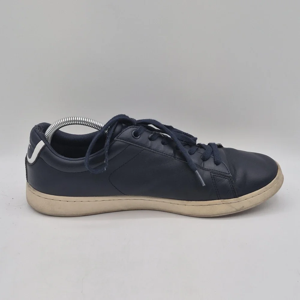 Lacoste Shoes Mens Size 10 Navy Carnaby Evo BL 1 Leather Sneakers‎ 733SPM1002003